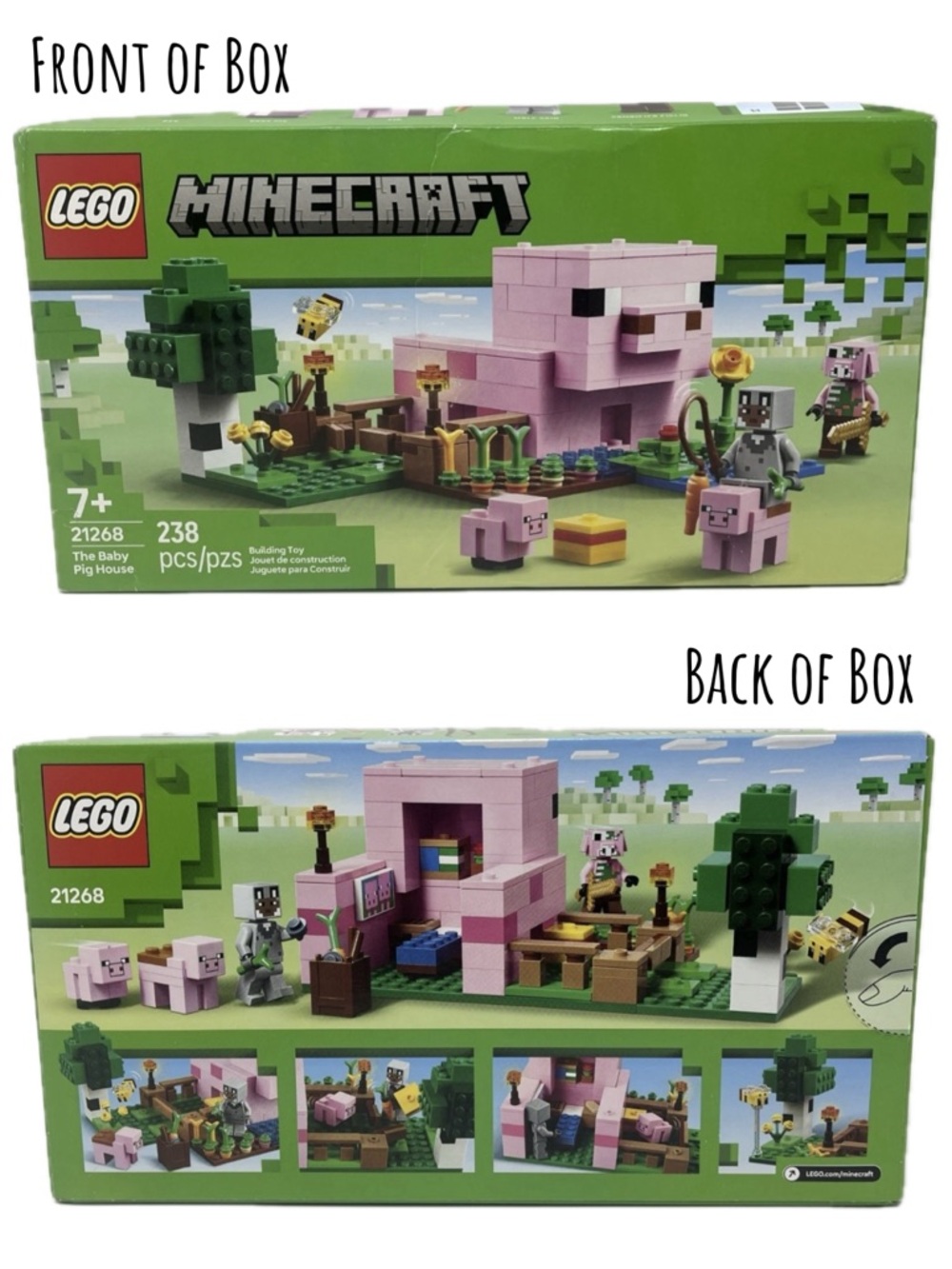 LEGO Minecraft The Baby Pig House Building Toy Play Set 21268 Ages 7+ 238 pcs